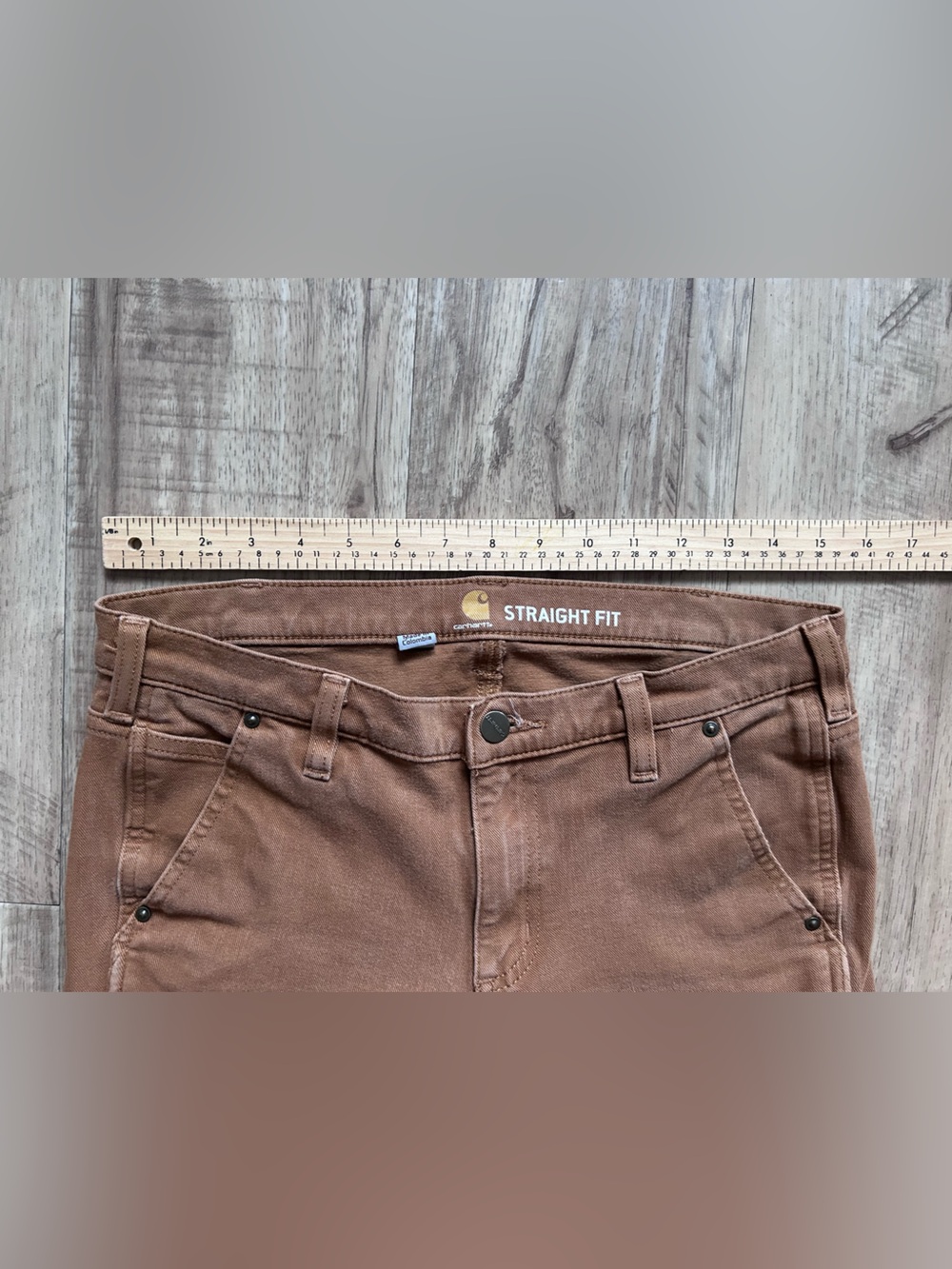Carhartt Brown Canvas Cargo carpenter Work Pants double knee straight fit - Picture 4 of 9